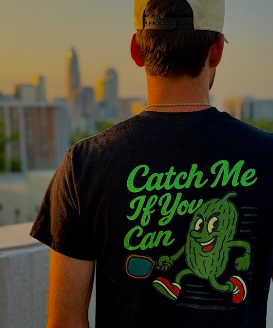 Black Shirt / Bright green logos